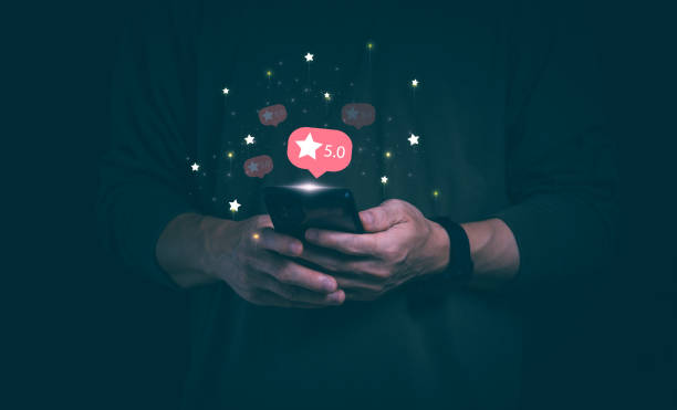 istock Customer services best excellent business rating experience. Satisfaction survey concept. user gives ratings to service experience on the online application, online marketing, and business processes. 1648034293