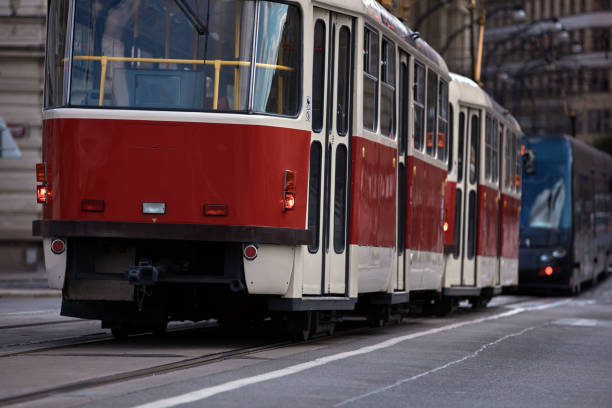 istock Tram public transportation in Praha, Czech republic. 1648037644