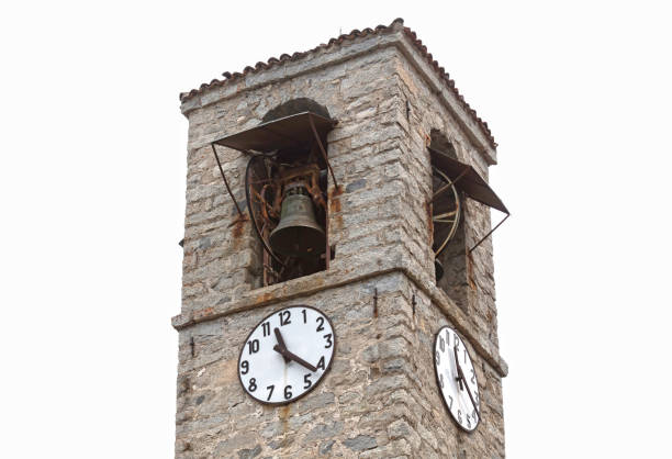 Very old bell hanging in an old bell tower, Italy