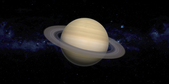 Saturn and Milky Way Galaxy Background