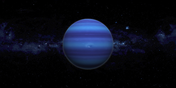 Neptune and Milky Way Galaxy Background