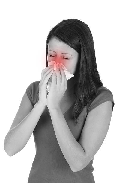 istock Attractive brunette girl got a cold isolated on white background 164804178