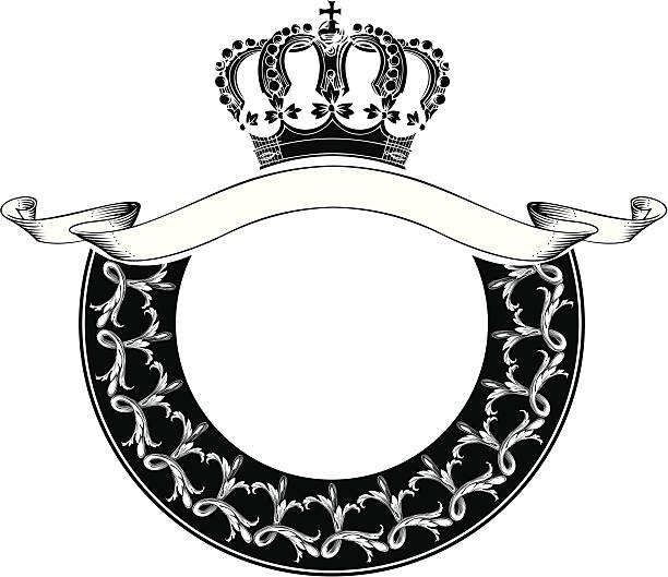 Un colore cerchio Royal Crown Composizione - illustrazione arte vettoriale