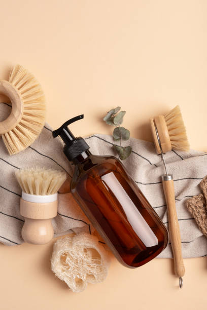 istock Set of eco-friendly cleaning tools for sustainable lifestyle 1648092843