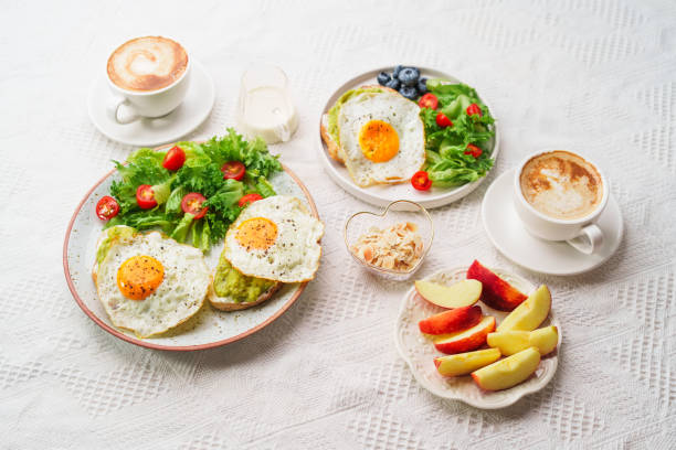 istock healthy breakfast bread Avocado Fried Egg and Salad 1648097227