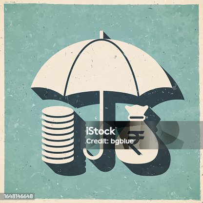 istock Money protection - Indian rupee. Icon in retro vintage style - Old textured paper 1648146648
