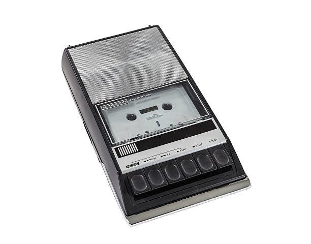Vintage portable cassette tape player and recorder.