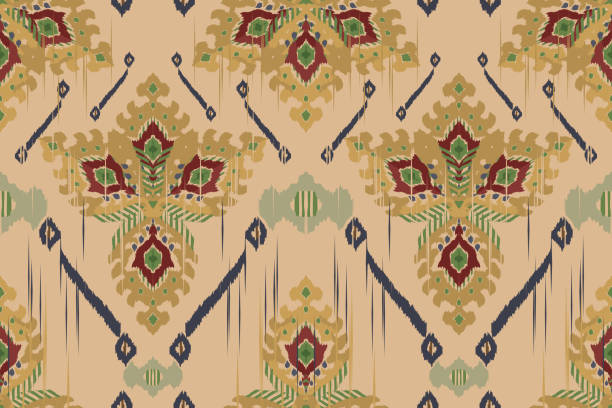 istock Ikat paisley embroidery on the fabric in Indonesia and other Asian countries.geometric ethnic oriental seamless pattern.Aztec style. illustration.design for texture,fabric,clothing,wrapping,carpet. 1648190860