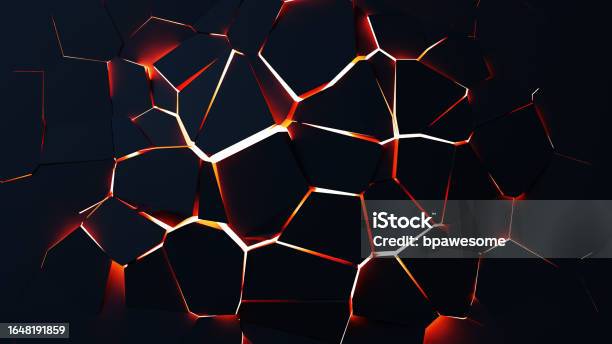 Fractured Geometry Modern Abstract 3d Background With Crushing ...