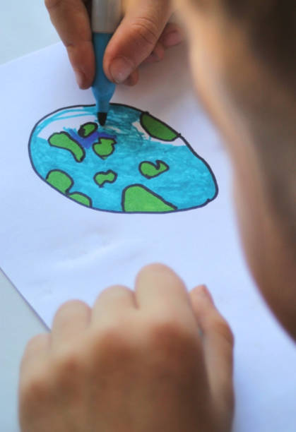 planet Earth painted by a child