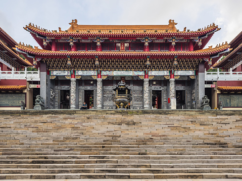 Traditional temple design at the Taiwan Confucian Temple in Taipei, built in the late 17th Century.