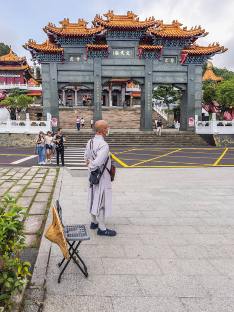 Wenwu Temple at Sun Moon Lake, Taiwan, astounds with its grand architecture, vibrant colors, and sacred aura. Yuchi, Taiwan - August 07, 2023.