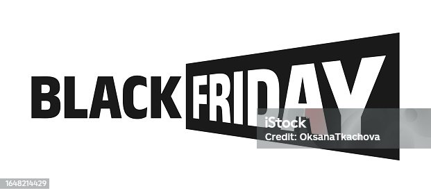 istock Black and white text black friday with perspective on a white background 1648214429