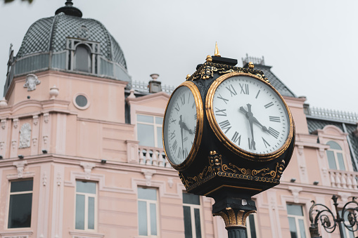 OTARU,JAPAN-APRIL 26,2016:Otaru Orgel Museum outside place ,clock steam in otaru ,japan.