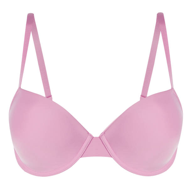 istock Delicate Pink Women's Bra Isolated on White Background 1648229547