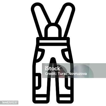 istock Jumpsuit line icon, World snowboard day concept, Sport pants sign on white background, snowboarding trousers icon in outline style mobile concept web design. Vector graphics. 1648259237