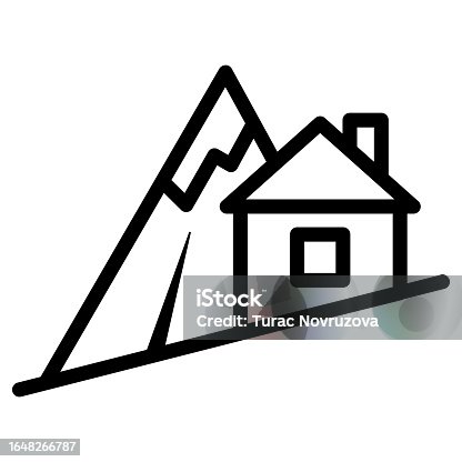istock Mountain descent line icon, World snowboard day concept, ski tracks sign on white background, steep descent for skiing icon in outline for mobile web design. Vector graphics. 1648266787