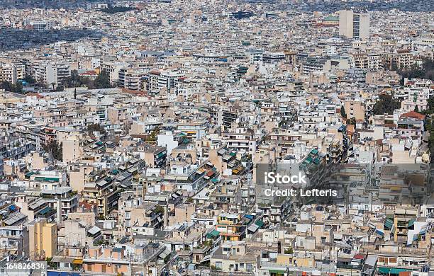 Dense Residential Area In Athens Greece Stock Photo - Download Image Now - Crowded, House, Housing Development