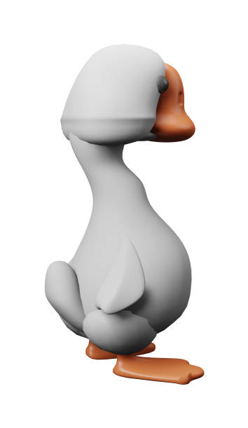 istock 3D illustration render poultry goose gray with orange beak on transparent background 1648275577