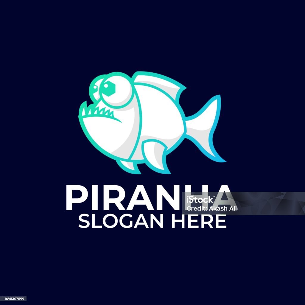 Monster Fish Outline Monster Fish Vector Template Design Logo Stock Illustration - Download ...