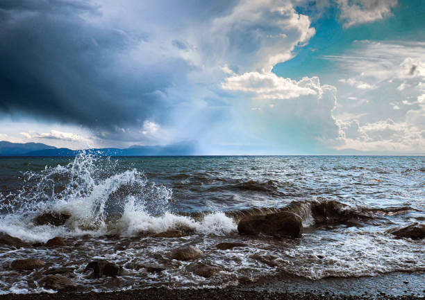 This is a wave on the shore of a large lake