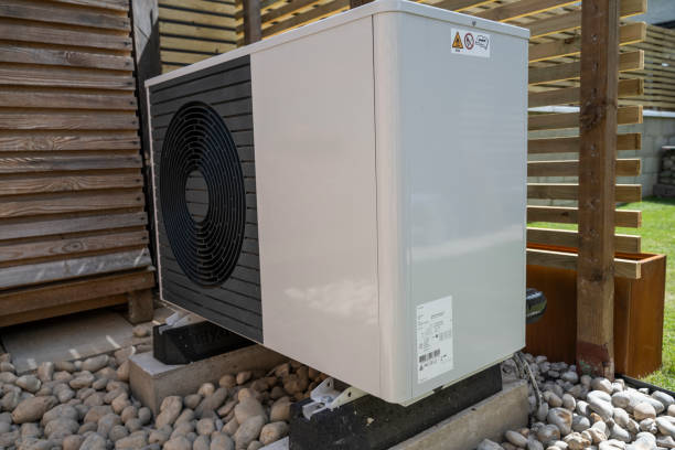 istock Air heat pump standing outdoors 1648357262