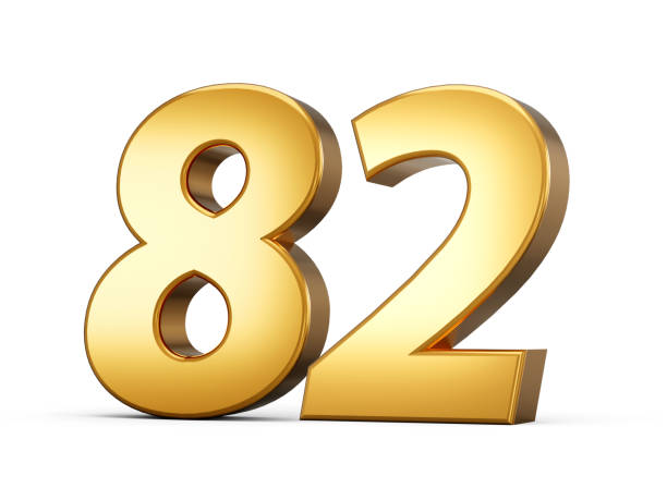 istock 3d Shiny Gold Number 82, Eighty Two 3d Gold Number Isolated On White Background, 3d illustration 1648358334
