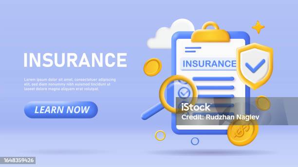 Property Insurance In3d 3d Insurance Vector Concept Stock Illustration - Download Image Now ...