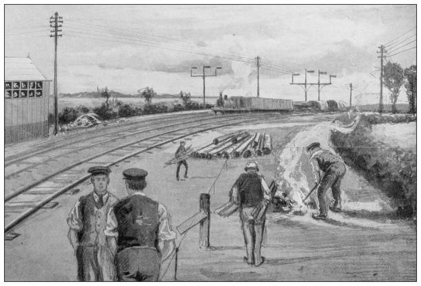 istock Antique image from British magazine: Scene of the railway disaster, Wrawby 1648377081