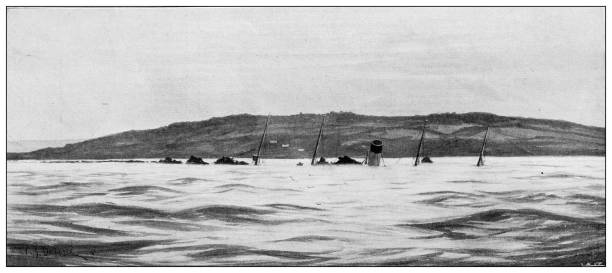 istock Antique image from British magazine: Wreck of the Mohegan 1648380847