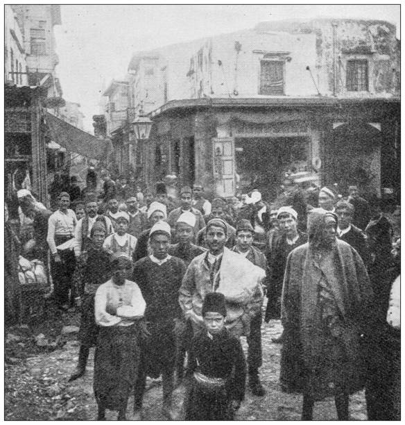 istock Antique image from British magazine: Disturbances in Crete, Chania 1648384136