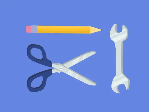 Vector illustration of Labor tools vector set