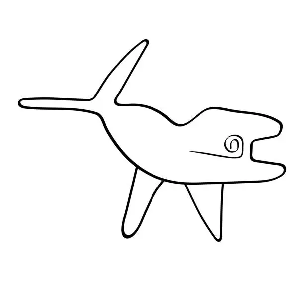 Vector illustration of Geoglyph of the killer whale from Nazca