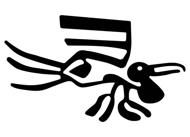 Vector illustration of Geoglyph of the pelican from Nazca