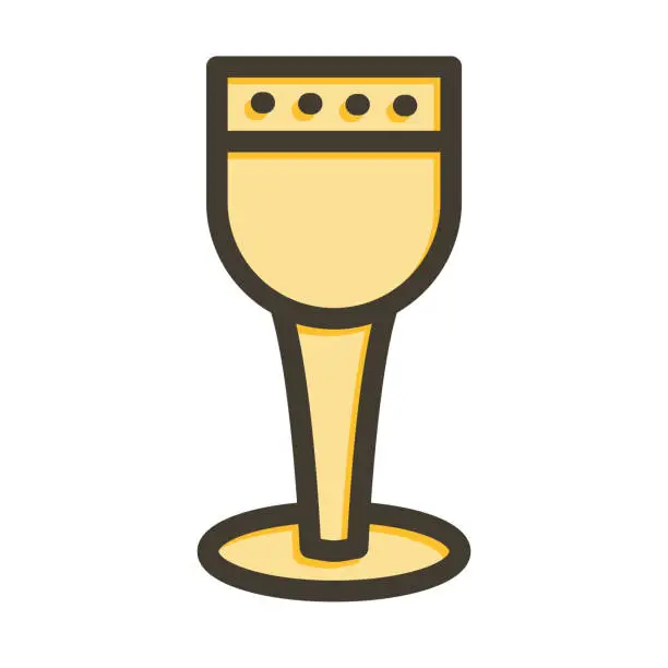 Vector illustration of Chalice Vector Thick Line Filled Colors Icon For Personal And Commercial Use.