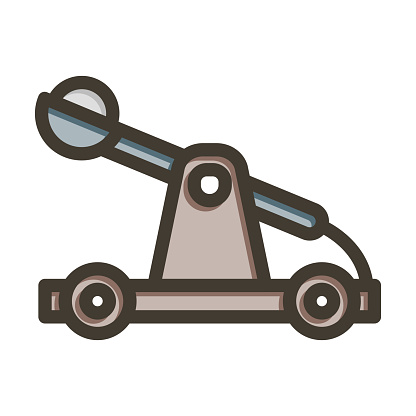 Catapult Vector Thick Line Filled Colors Icon For Personal And Commercial Use.