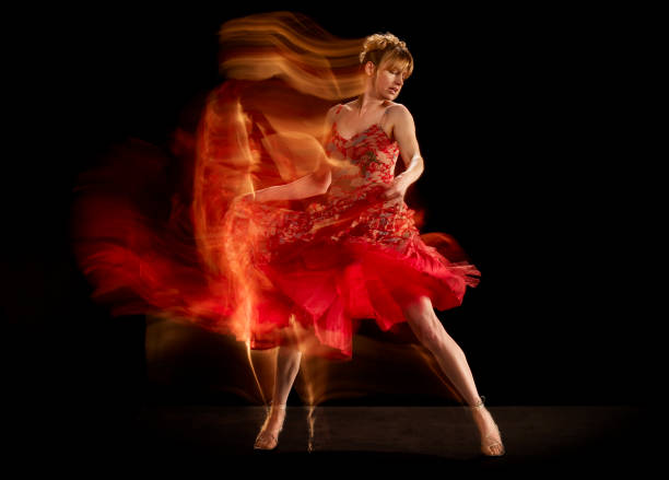 istock Time lapse view of dancer twirling 164850986