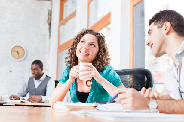 istock Business people talking in office 164851418