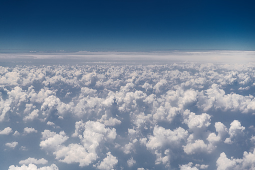 Cloud and blue sky on plane