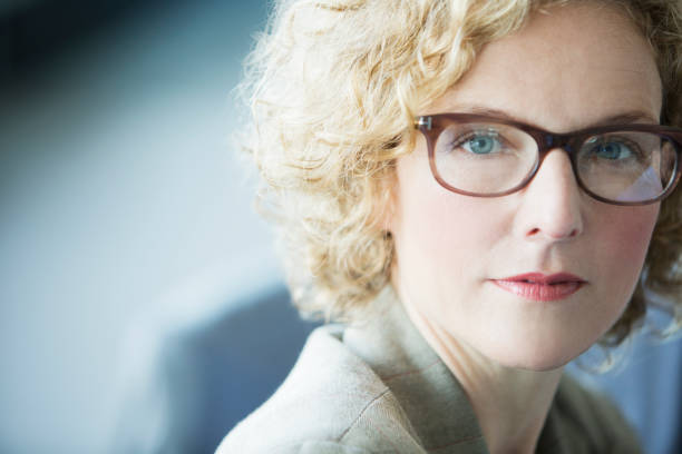 istock Close up of businesswoman's face 164852186