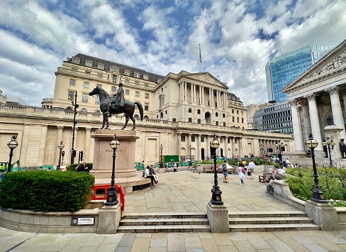 London, UK - August 24, 2023: The Bank of England on Threadneedle Street, London, England.