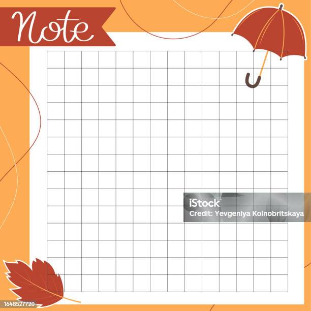 Fall Graphic Note Paper Autumn Paper Note Template Stock Illustration - Download Image Now ...