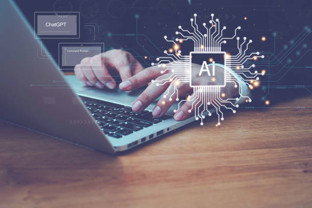 istock Ai tech,businessman using laptop virtual graphic Global Internet connect A.I. Chat with AI,using command prompt for generates something,Artificial Intelligence.Futuristic technology transformation. 1648548802