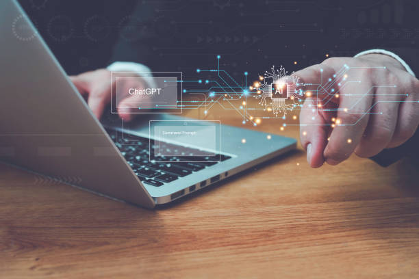 istock Ai tech,businessman using laptop virtual graphic Global Internet connect A.I. Chat with AI,using command prompt for generates something,Artificial Intelligence.Futuristic technology transformation. 1648548822
