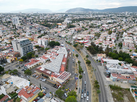 Jardines Universidad: Aerial Panorama with Plaza de la Amistad - Horizontal Drone Shot, Mexico