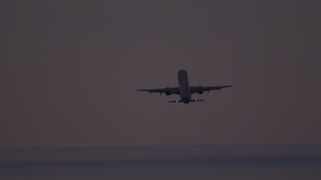 Airplane take off in the night