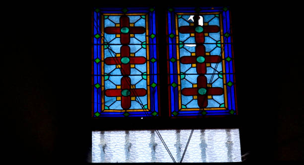 istock stained glass window in a hermitage 1648578748