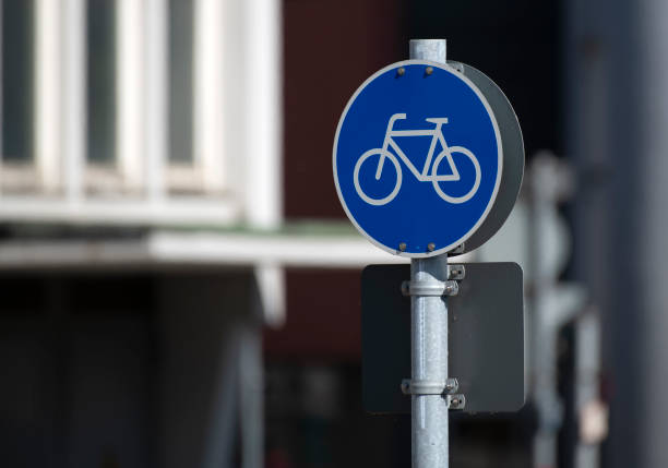 istock Bicycle lane road sign 1648589832