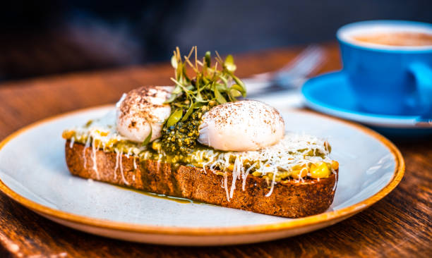 istock Appetizing mushroom sandwich on round plate 1648596133