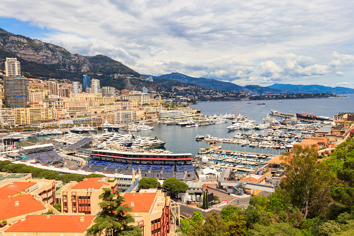 Harbour of Monte Carlo, Monaco. Composite photo